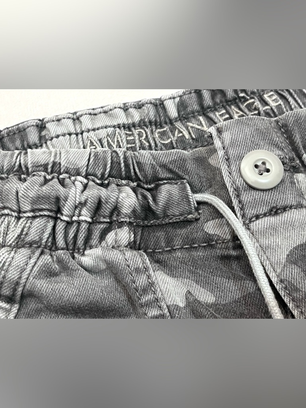 American Eagle Outfitters Gray Camouflage Drawstring Joggers with Pockets - Picture 12 of 16
